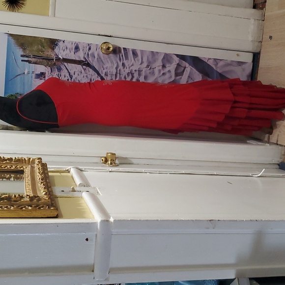 PARTY DRESS YNES, RHINESTONES HALF MERMAID. SPAGHETTI STRAPS - Picture 5 of 12